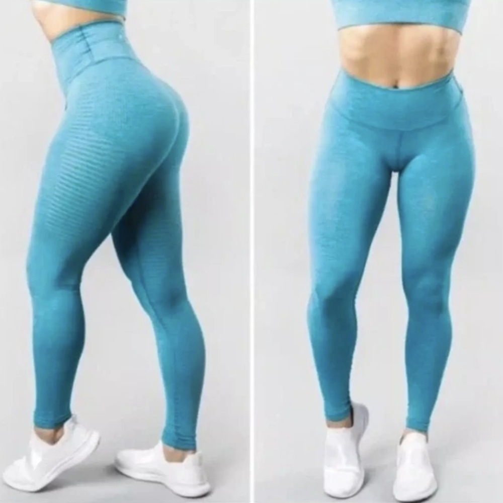 ALPHALETE Halo Full Length Leggings in Vivid Blue Size Small NIP - Picture 3 of 3